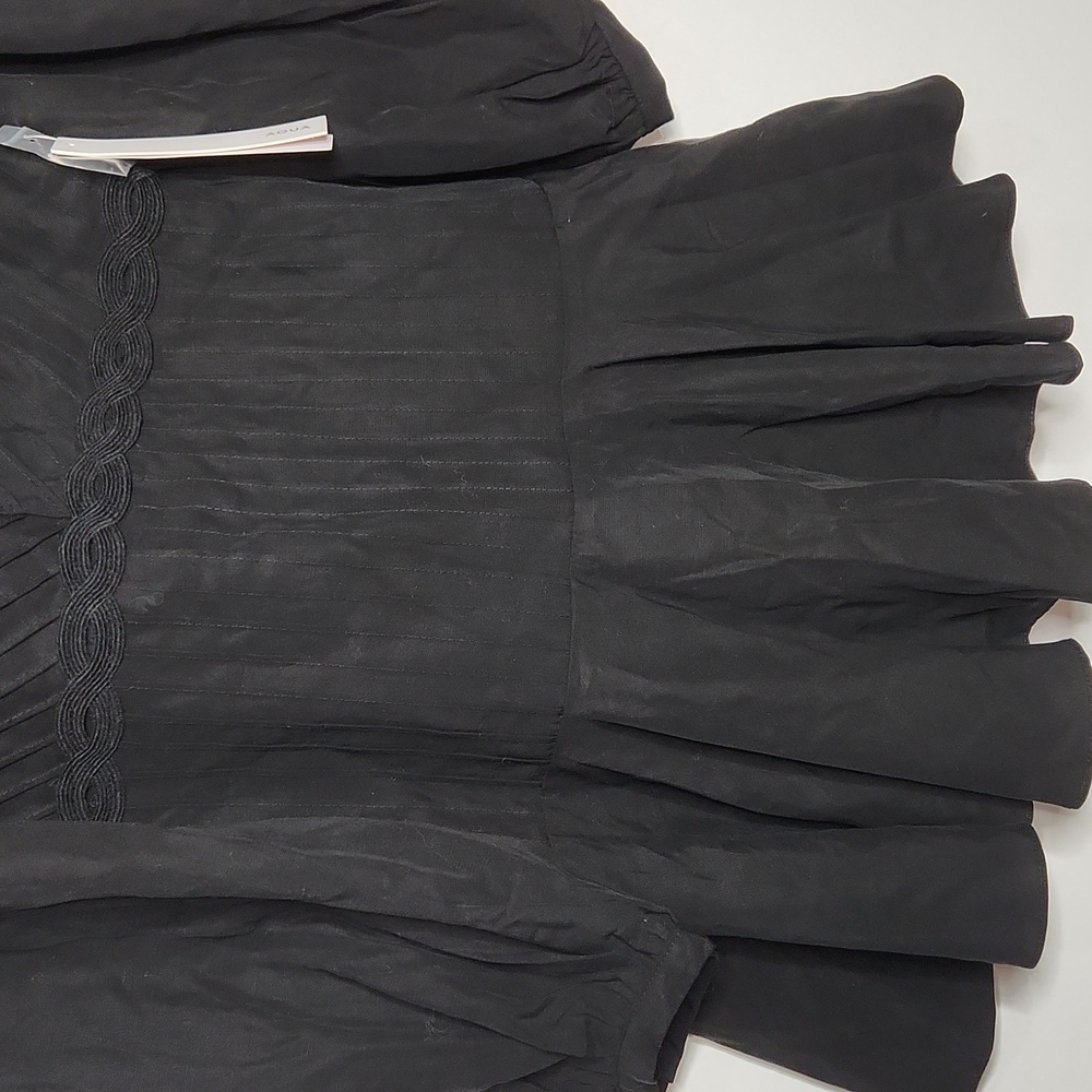 NWT Aqua flippy long sleeve mini dress, black - Picture 4 of 6